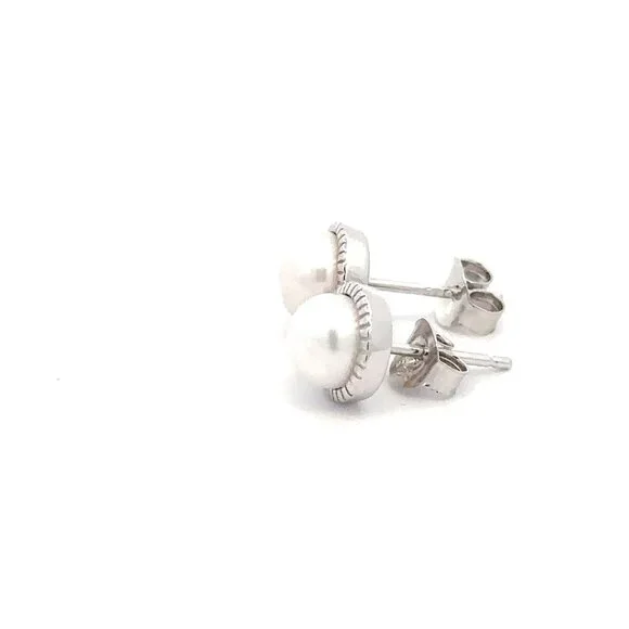 925 Sterling Silver Stud Earrings Freshwater Pearl - Picture 2 of 8